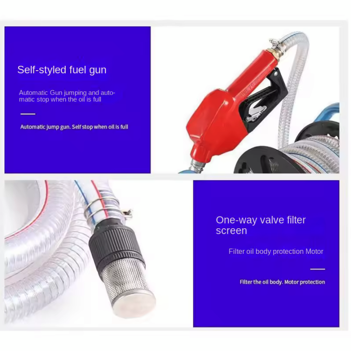 Електрическа помпа за гориво 380W – 50 л/мин, с маркуч и пистолет-T605