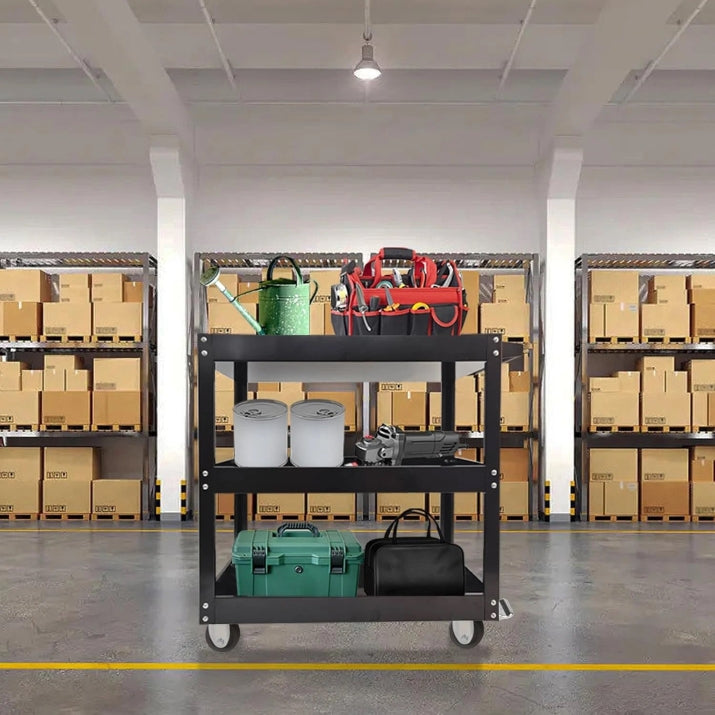 Количка за инструменти 3 рафта с колела черна - NA614