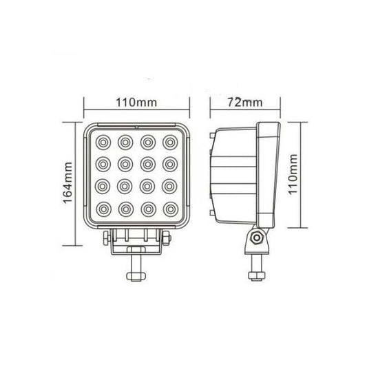 G-TECH LED Халоген 16 Диода 64W