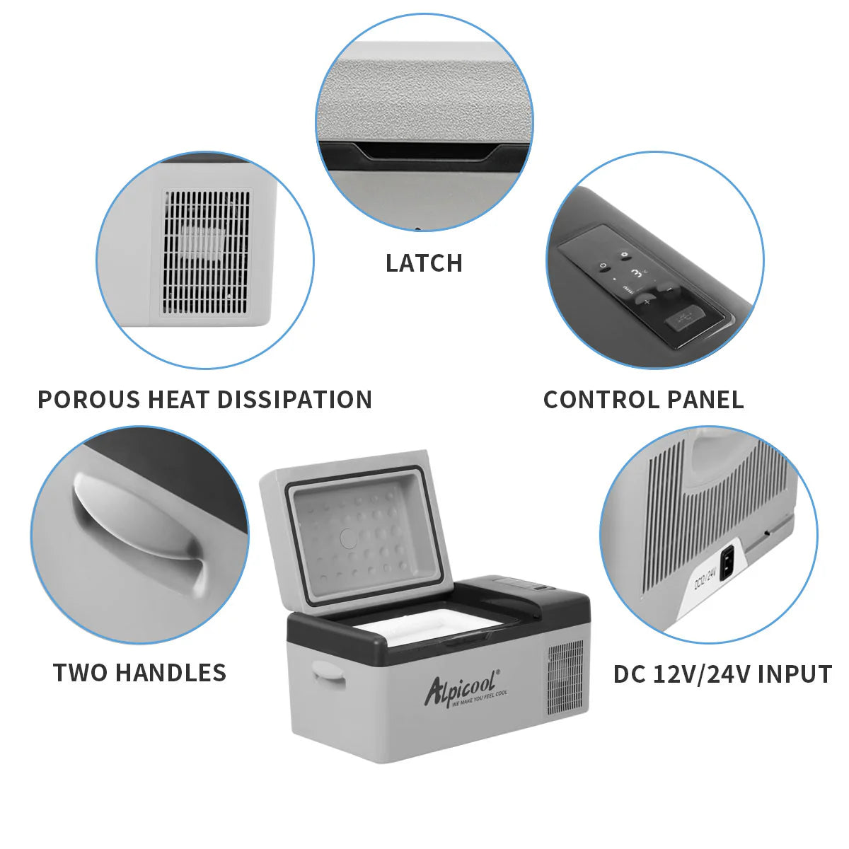 Alpicool 20L Компресорен Авто Хладилник и Фризер -20°C | 12V / 24V / 220V | Портативна Хладилна Кутия за Кола, Къмпинг и Каравана-T428