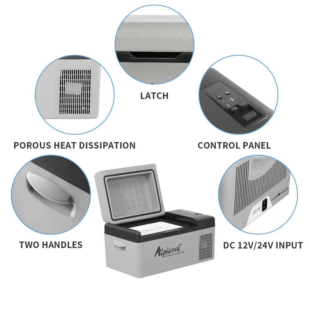 Alpicool 30L Компресорен Авто Хладилник и Фризер -20°C | 12V / 24V / 220V | Портативна Хладилна Кутия за Кола, Къмпинг и Каравана-Т429