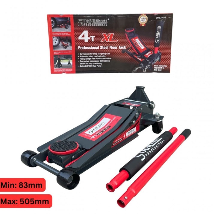 Нископрофилен Крик 4 тона Крокодил STAHLMAYER - XL , 83-505мм, с 2 помпи