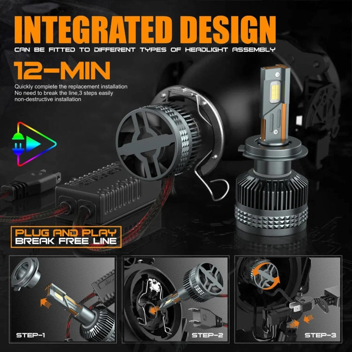 Диодни LED крушки H7 12V – X20 300W 14000LM, 6000K, IP65