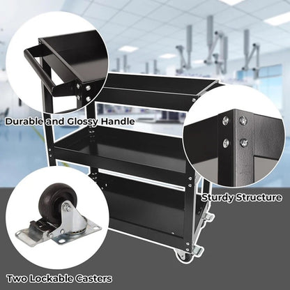 Количка за инструменти 3 рафта с колела черна - NA614