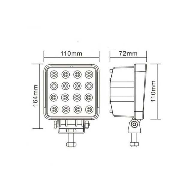 G-TECH LED Халоген 16 Диода 64W