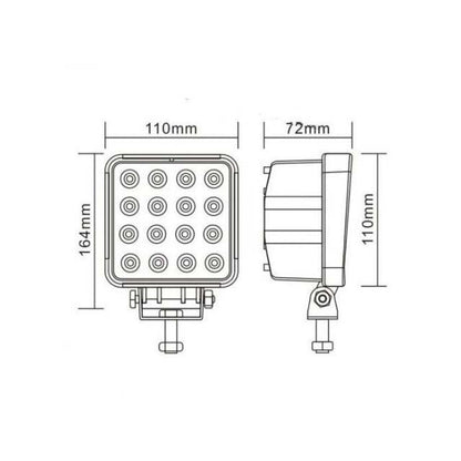 G-TECH LED Халоген 16 Диода 64W